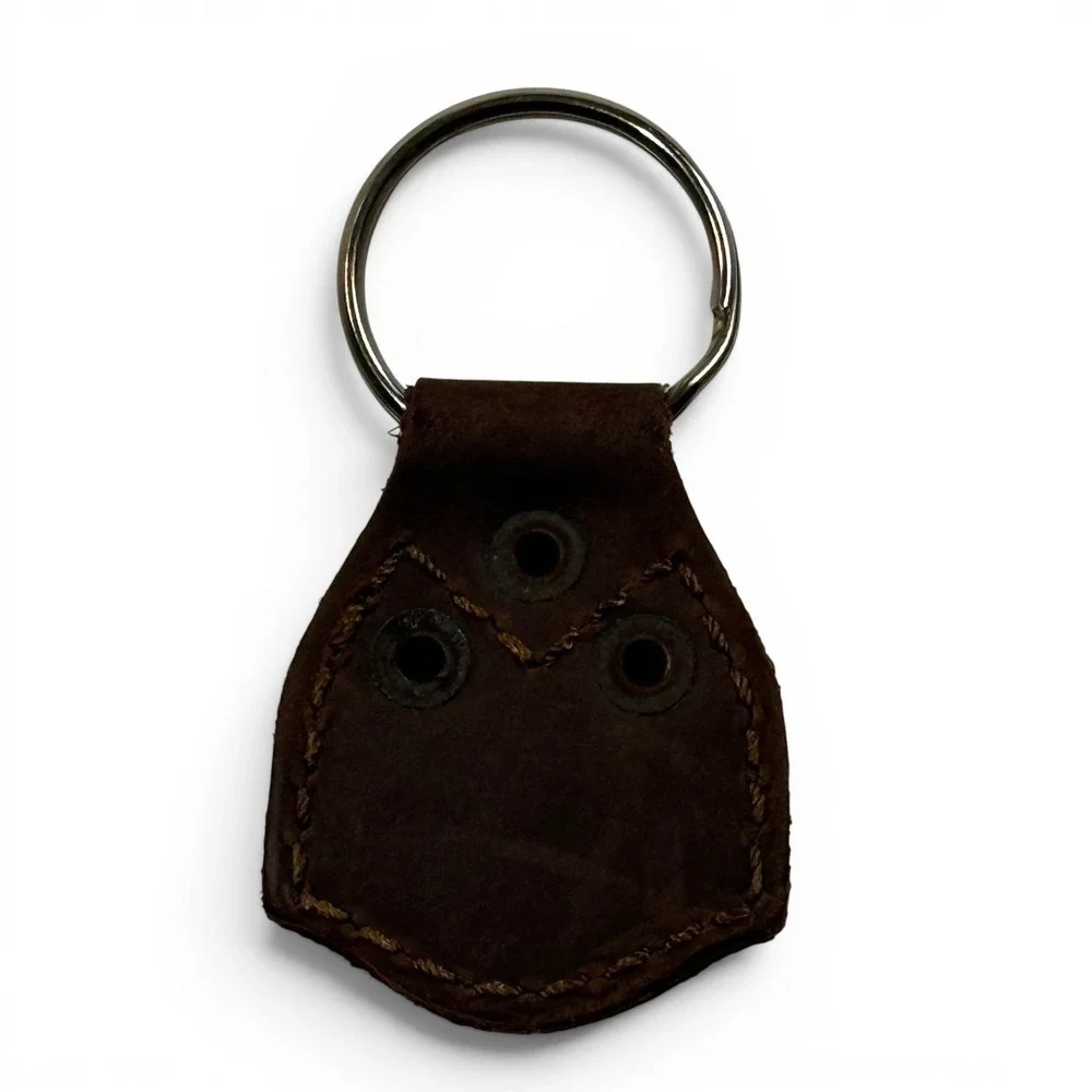 Saddleback Leather Dark Coffee Brown Full Grain Leather Key Fob Keychain Ring